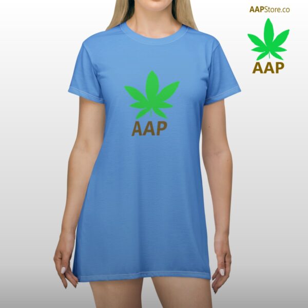 AAP Original AAPStore.co Logo Women's T-Shirt Dress Light Blue