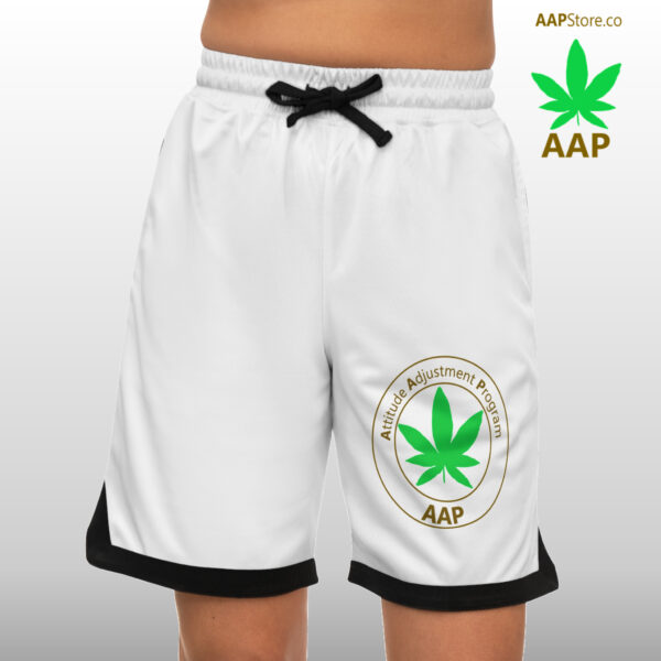 Follow The Program AAP Original Basketball Rib Shorts White - Image 2