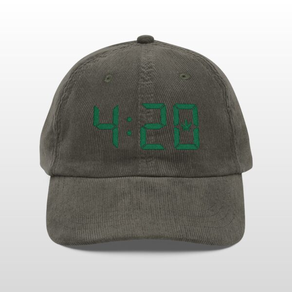 420 Digital Clock Vintage Corduroy Cap - Image 4