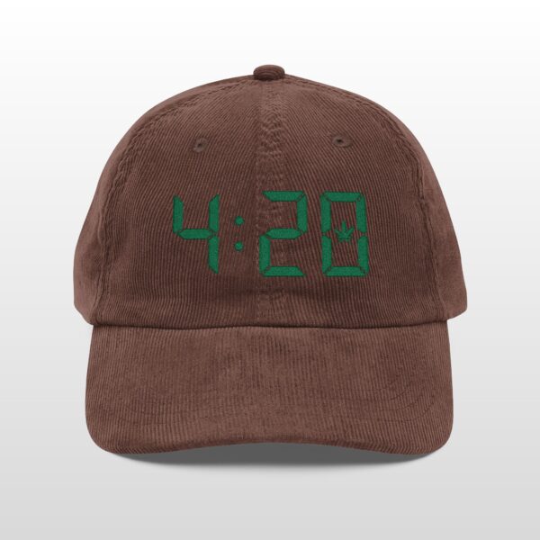 420 Digital Clock Vintage Corduroy Cap - Image 3