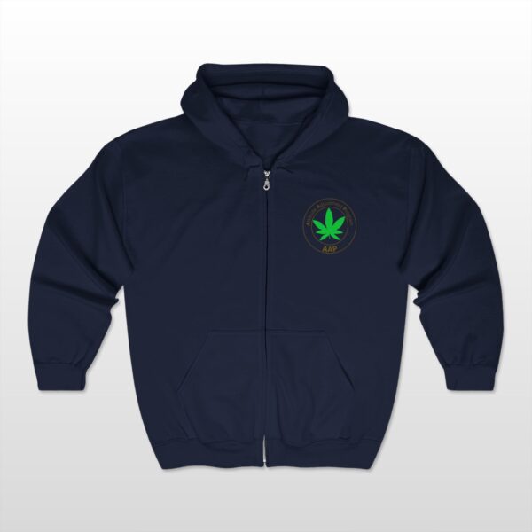 follow the program aap original pocket logo 2 sided full zip hooded sweatshirt