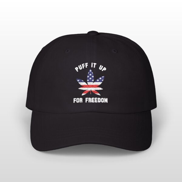 puff it up for freedom embroidered 420 dad hat