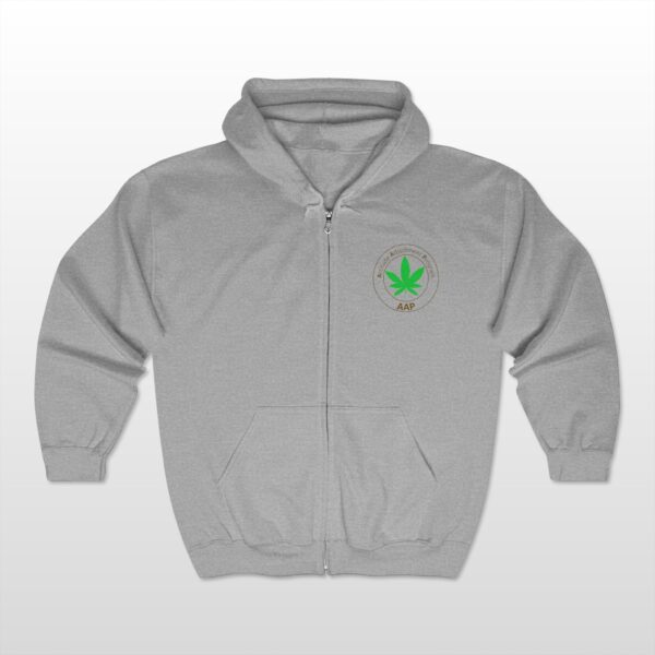 follow the program aap original pocket logo 2 sided full zip hooded sweatshirt