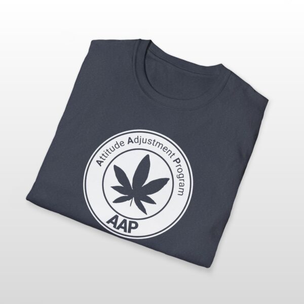 attitude adjustment program clear white badge 420 tee