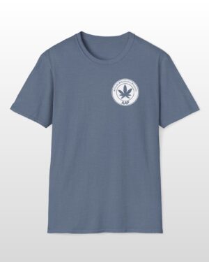 attitude adjustment program clear white pocket badge 420 tee