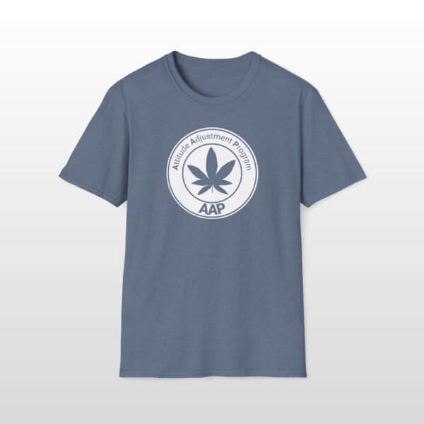 attitude adjustment program clear white badge 420 tee
