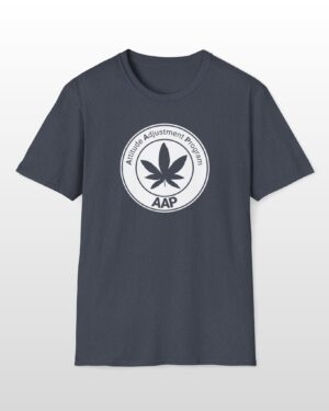 attitude adjustment program clear white badge 420 tee