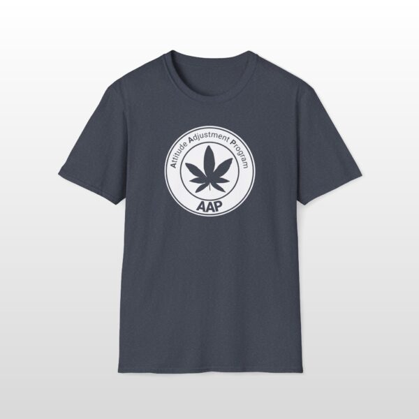 attitude adjustment program clear white badge 420 tee