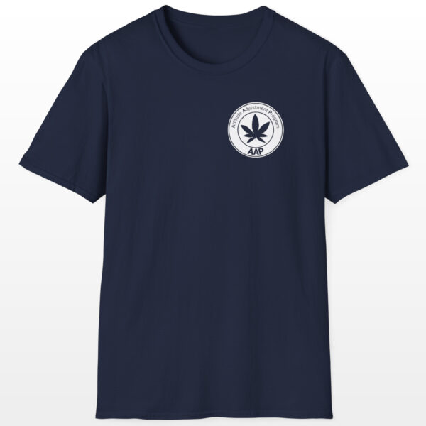 attitude adjustment program clear white pocket badge 420 tee