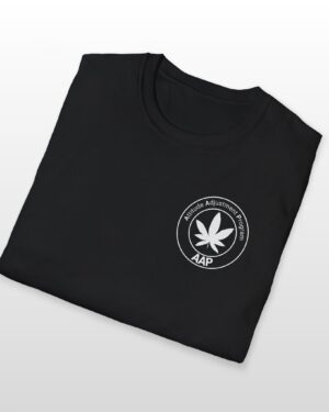 attitude adjustment program aap white pocket badge 420 tee