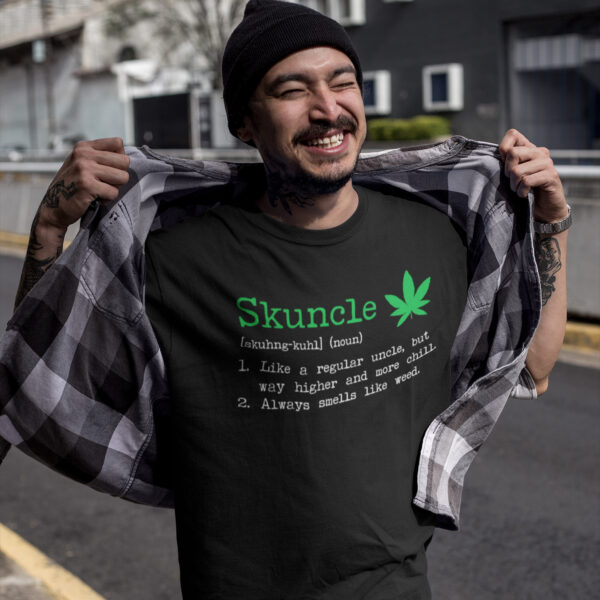 aap skuncle 420 tee black lifestyle male model 1x1